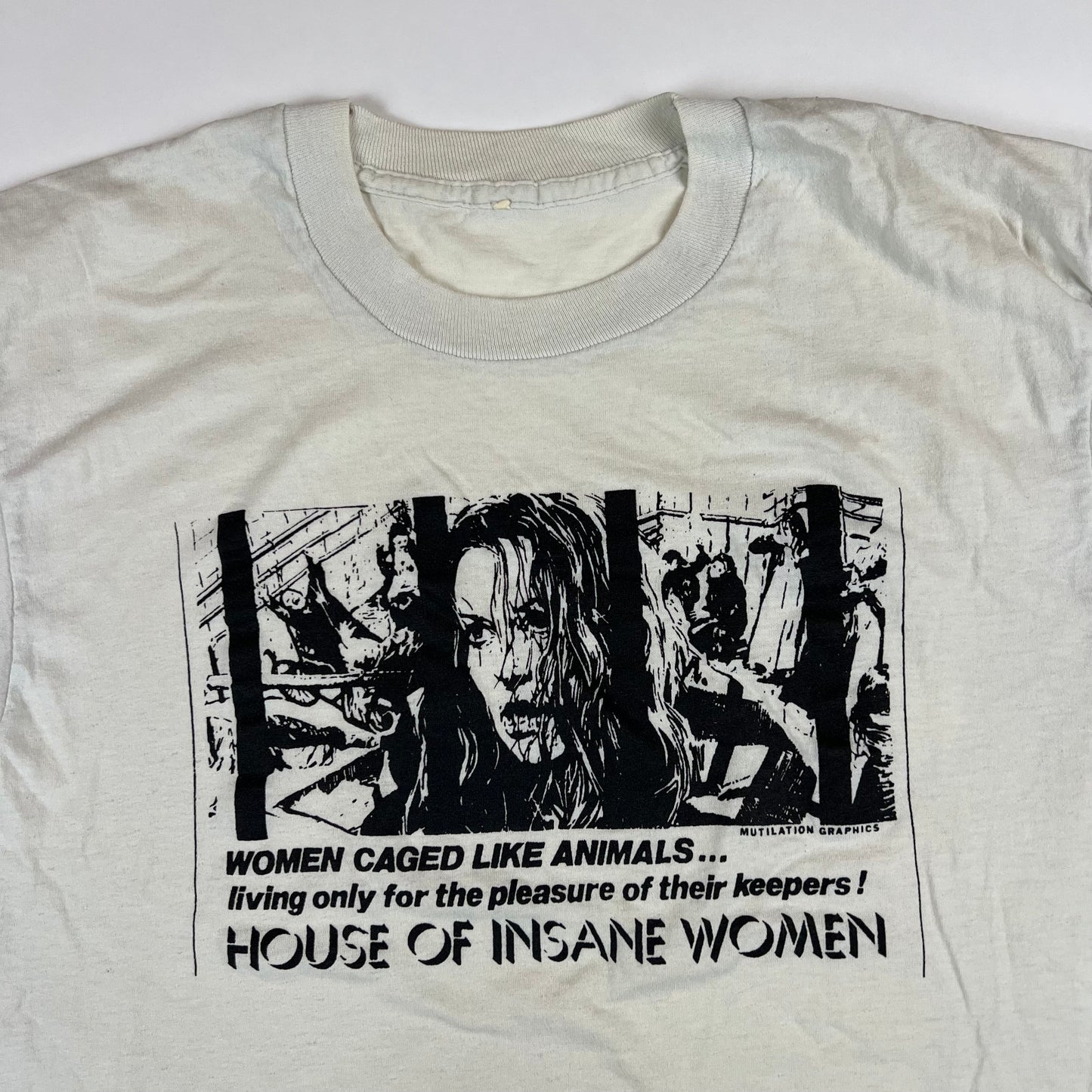 Vintage 80s House Of Insane Women Shirt Medium Mutilation Graphics