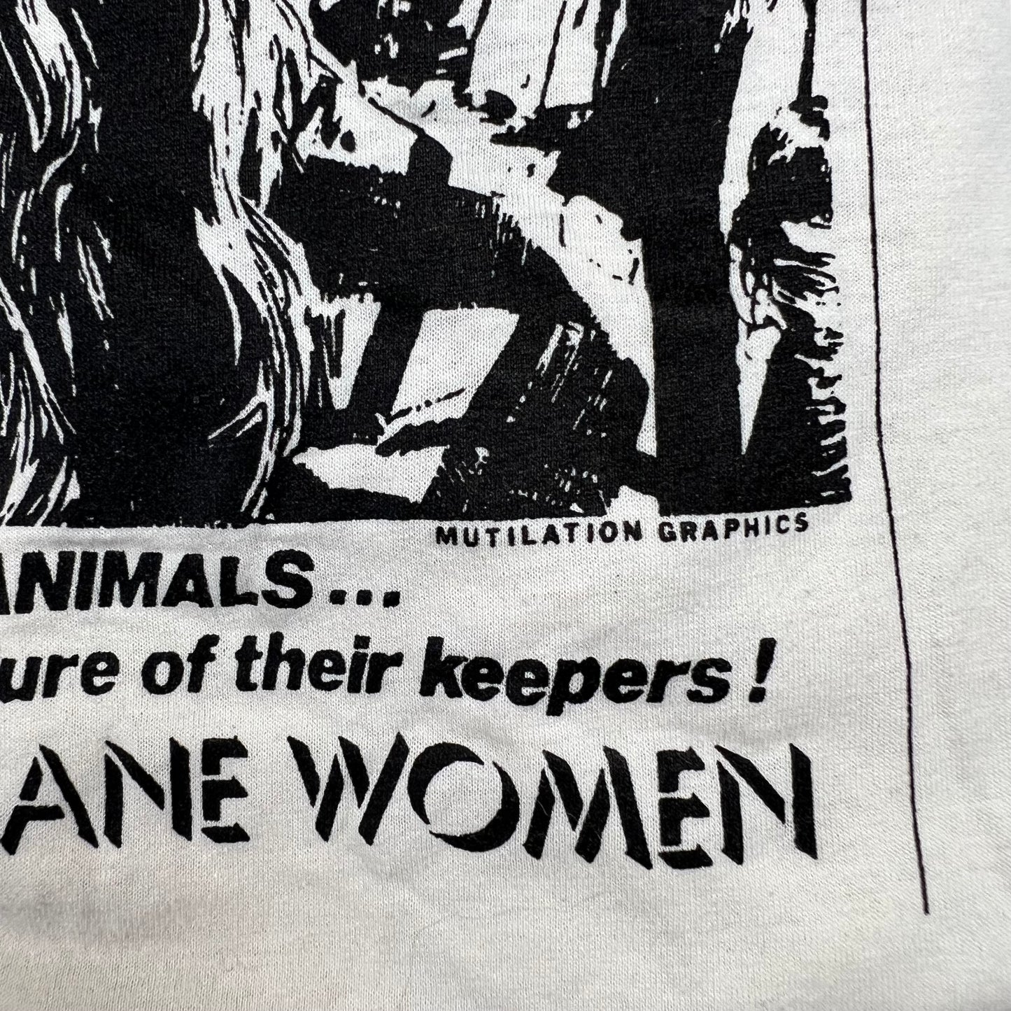 Vintage 80s House Of Insane Women Shirt Medium Mutilation Graphics