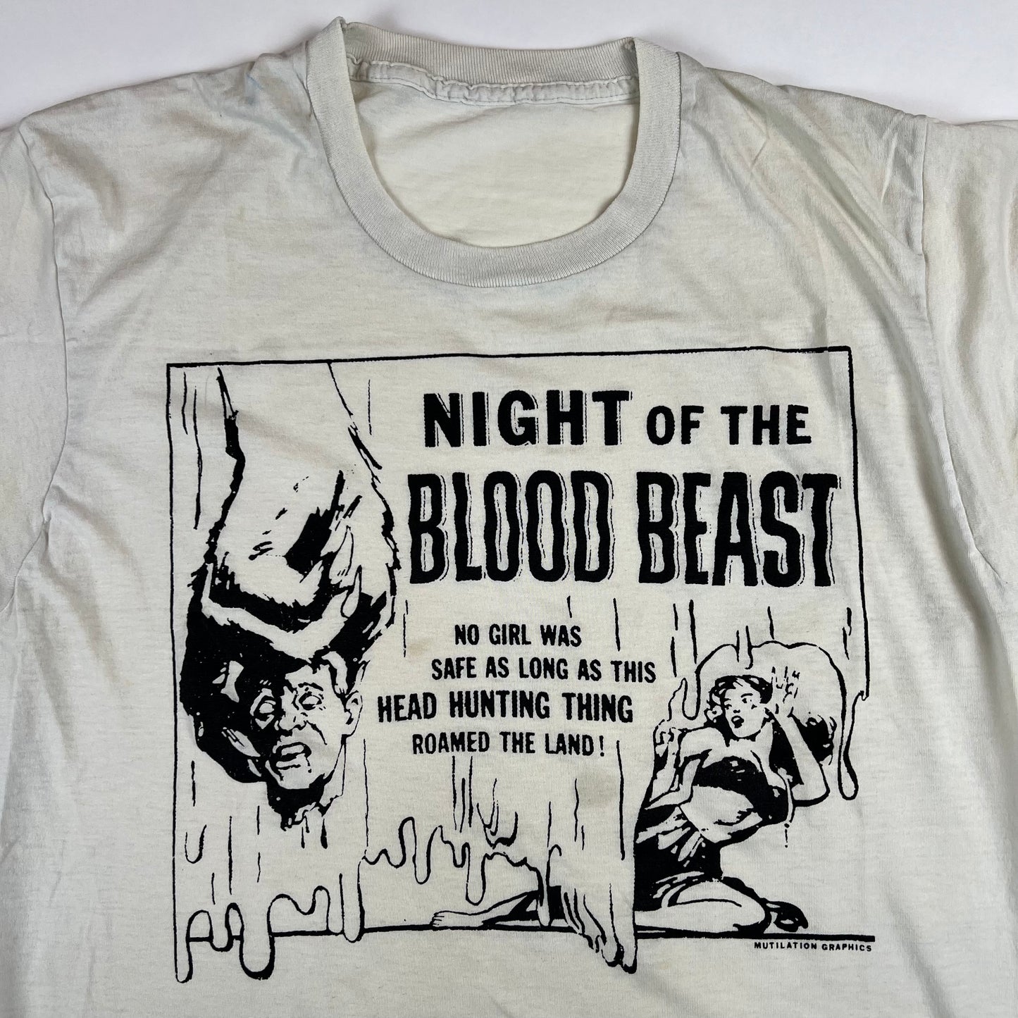 Vintage 80s Night Of The Blood Beast Shirt Large Mutilation Graphics