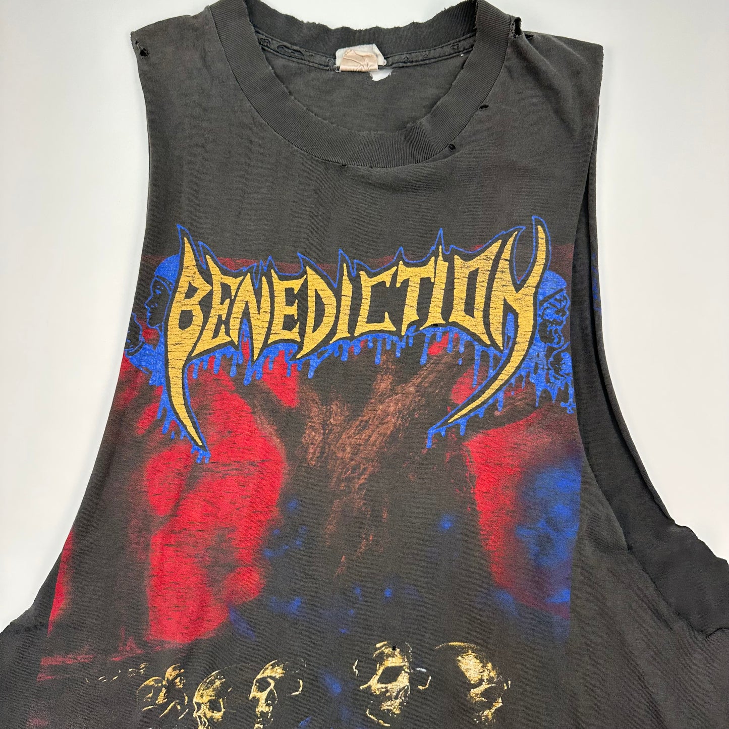 Vintage 90s Benediction Sleeveless Shirt Large The Grand Leveller