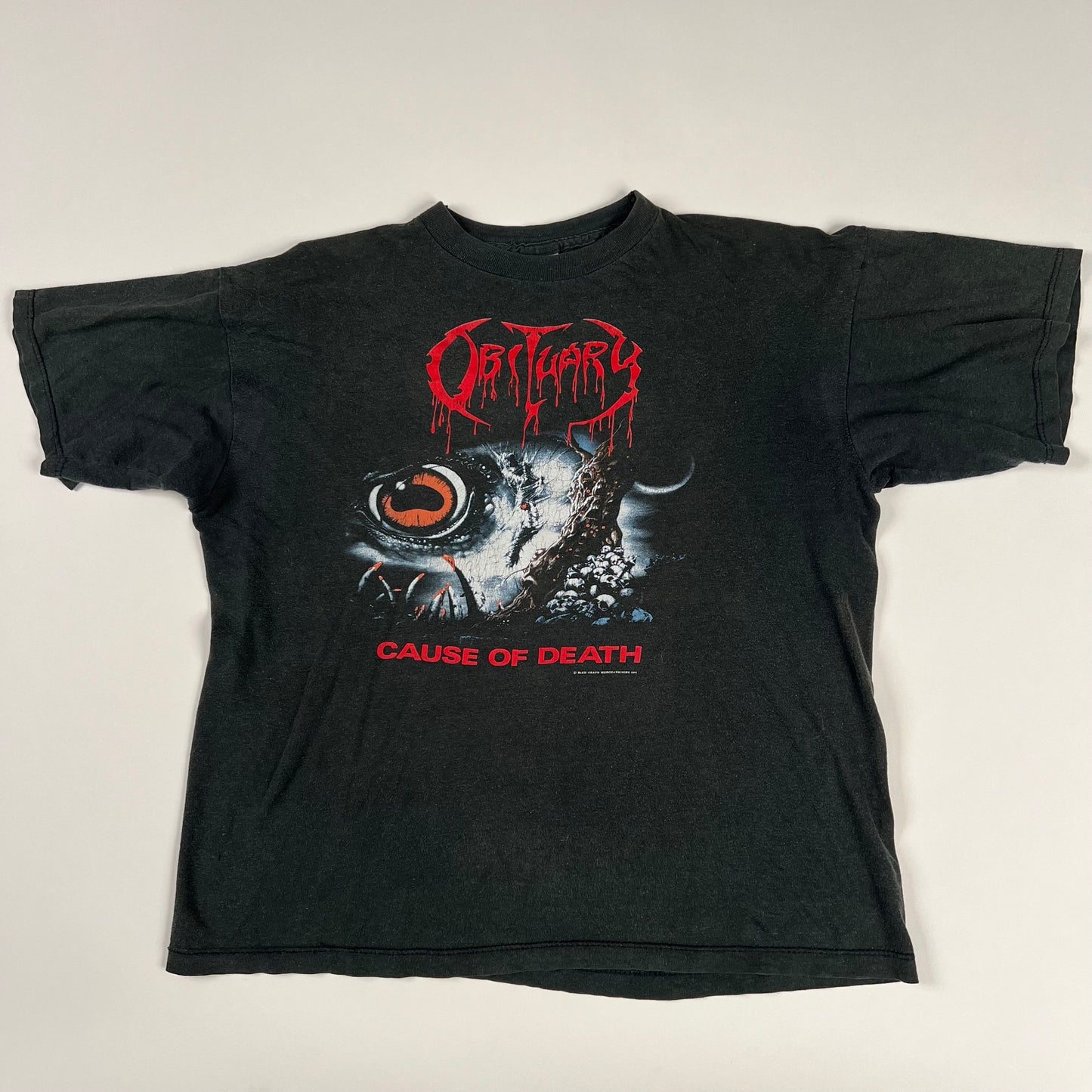 Vintage 1991 Obituary Shirt XL Cause Of Death