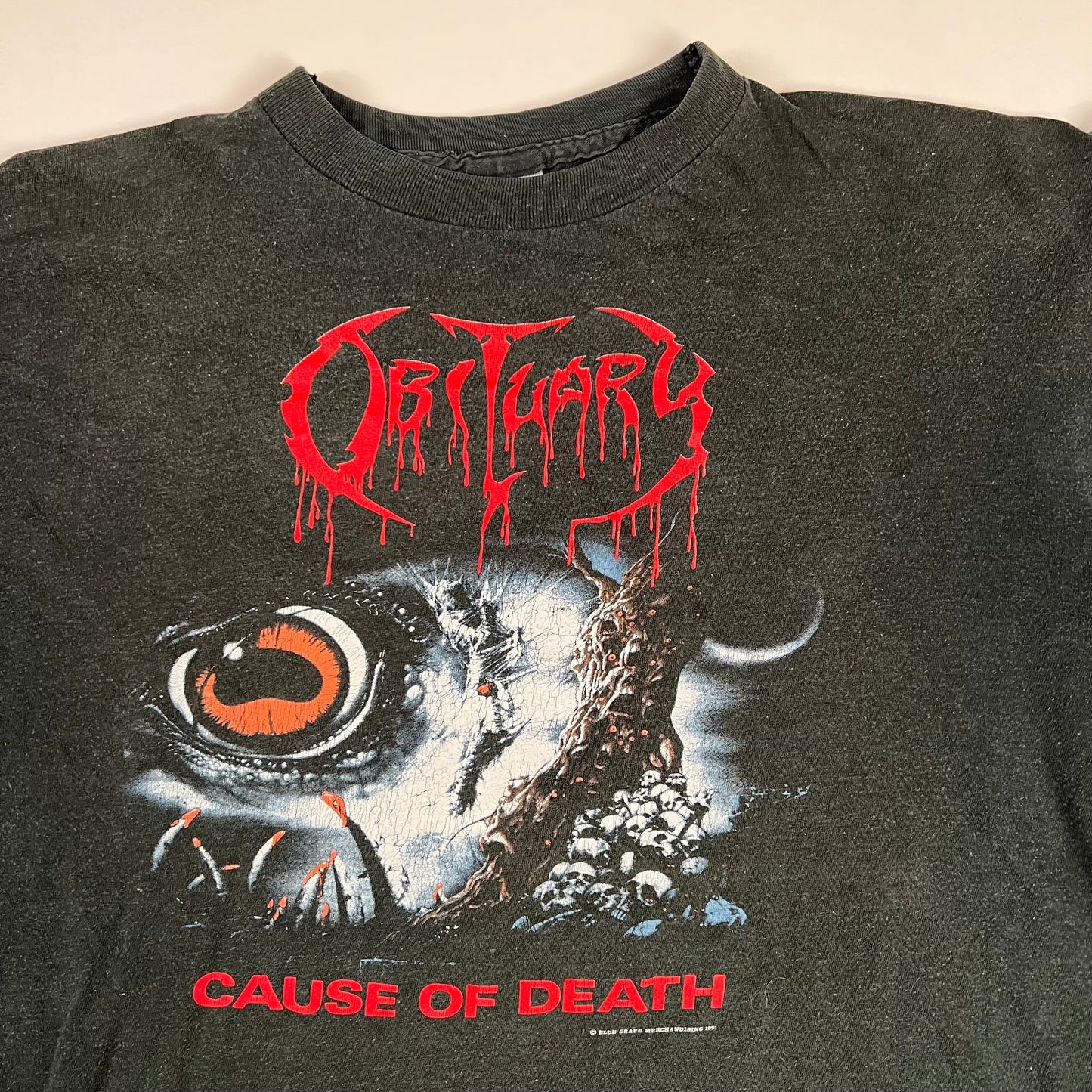 Vintage 1991 Obituary Shirt XL Cause Of Death