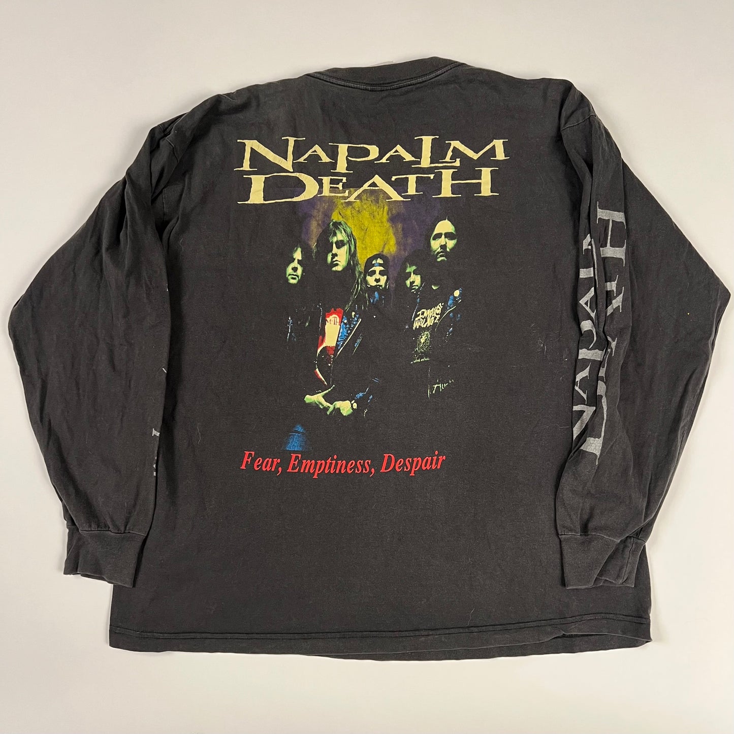 Vintage 1996 Napalm Death Long Sleeve Shirt XL Fear, Emptiness, Despair