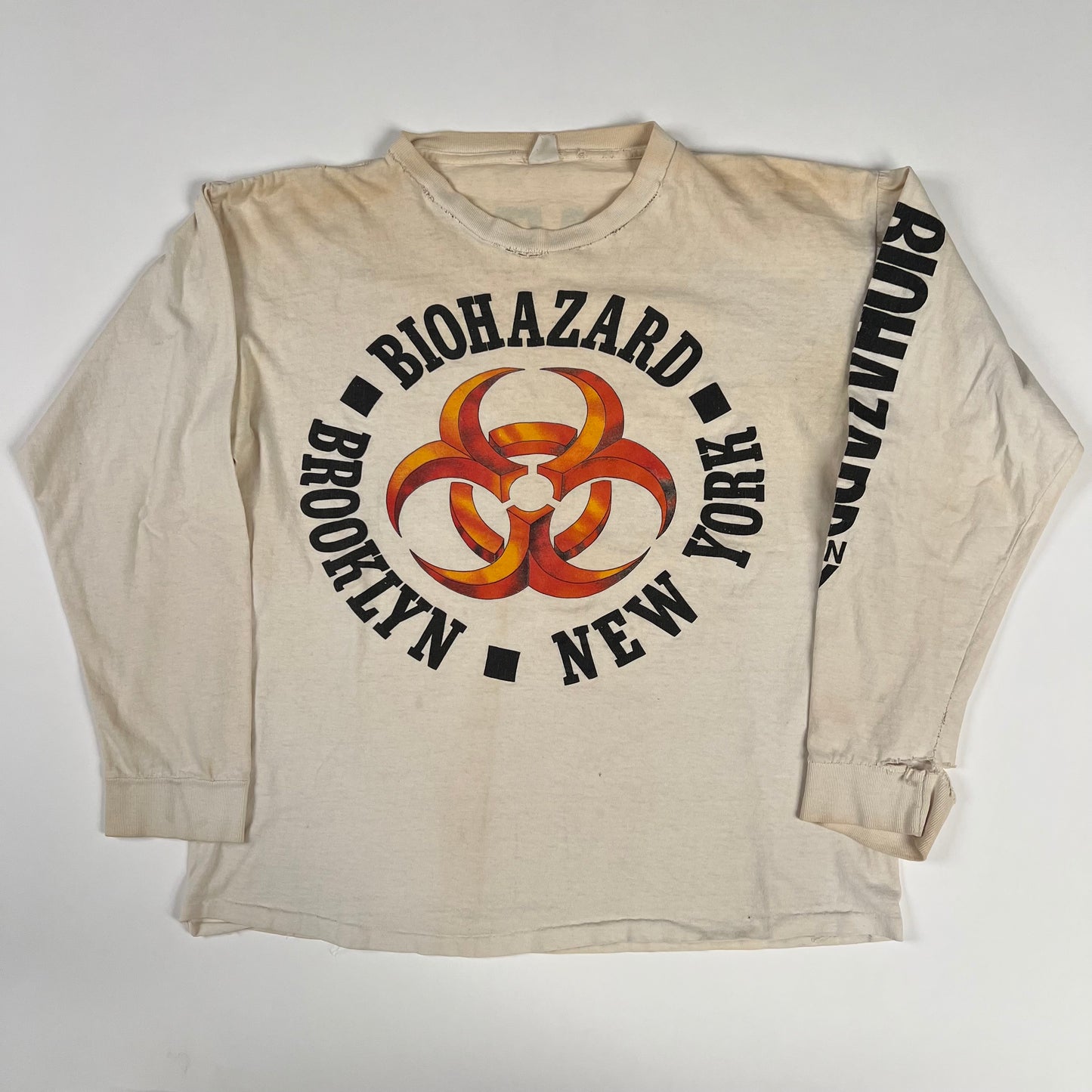 Vintage 1991 Biohazard Long Sleeve Shirt Large Survival Of The Fittest