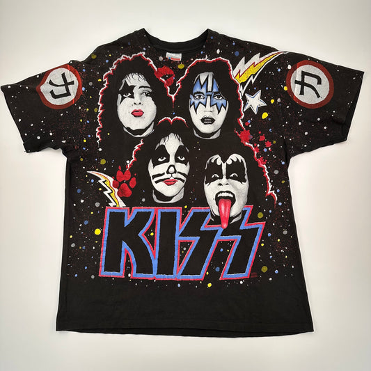 Vintage 1992 Kiss Shirt XL All Over Print