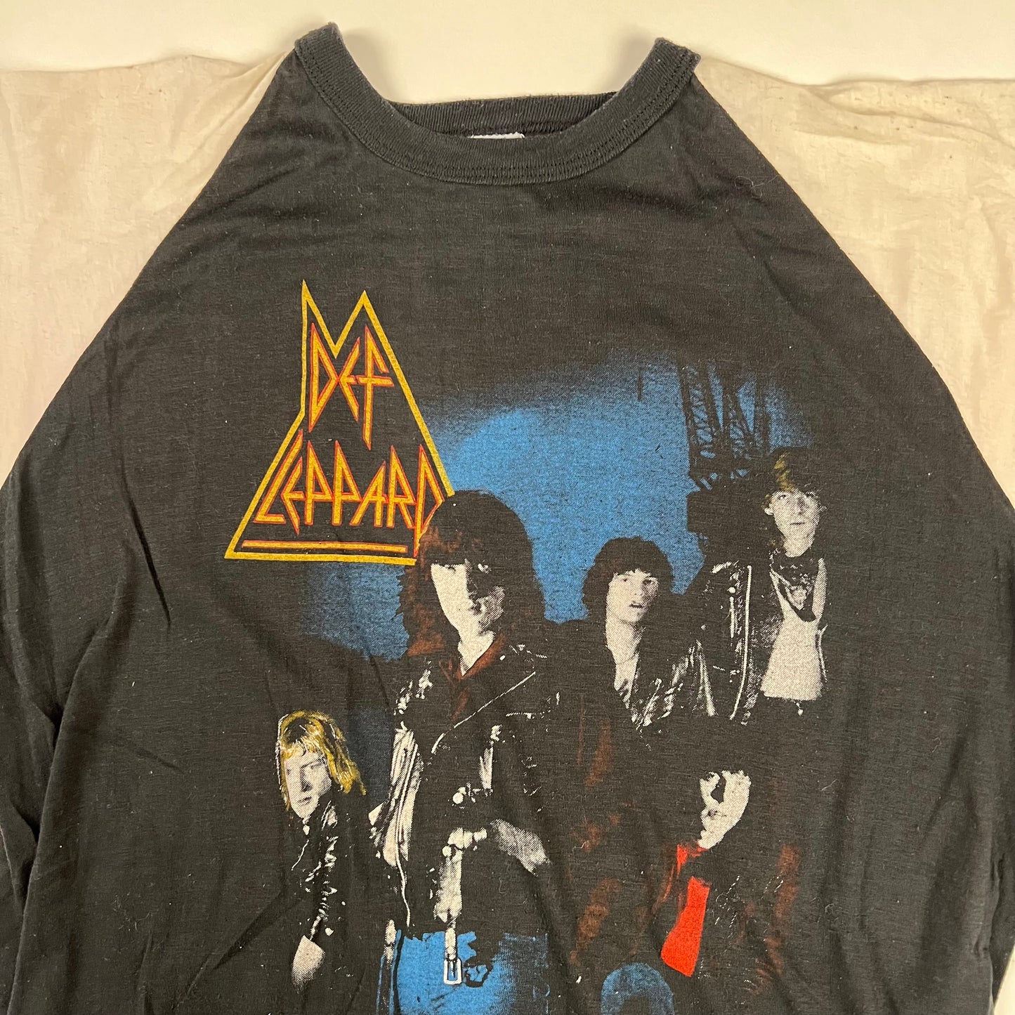 Vintage 80s Def Leppard Shirt XL Rock Brigade