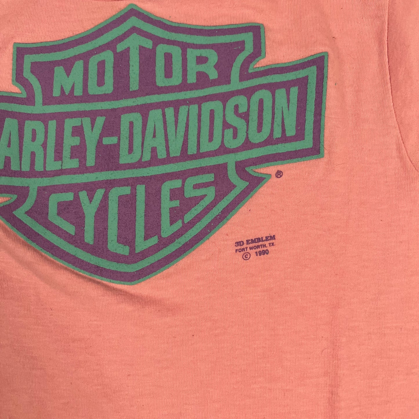 Vintage 1990 Harley Davidson Shirt Small 3D Emblem