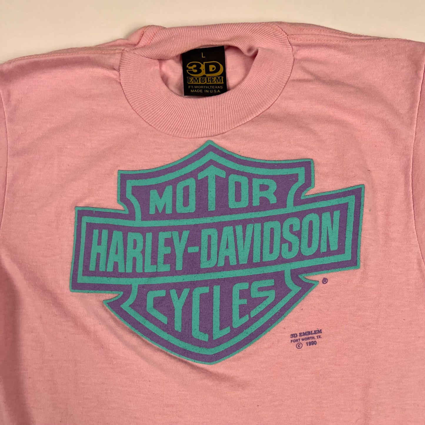 Vintage 1990 Harley Davidson Shirt Small 3D Emblem