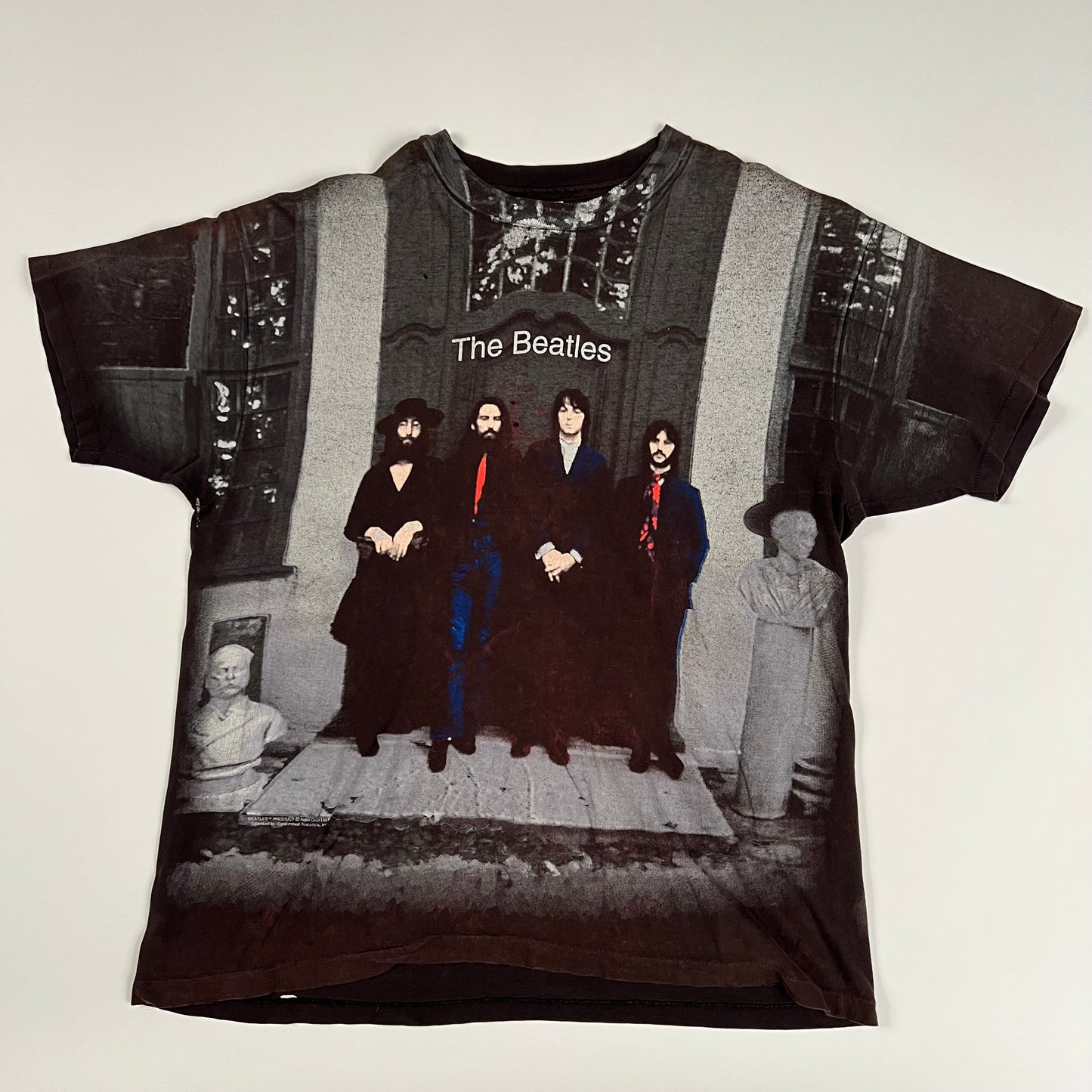 Vintage 90s The Beatles Shirt XL All Over Print