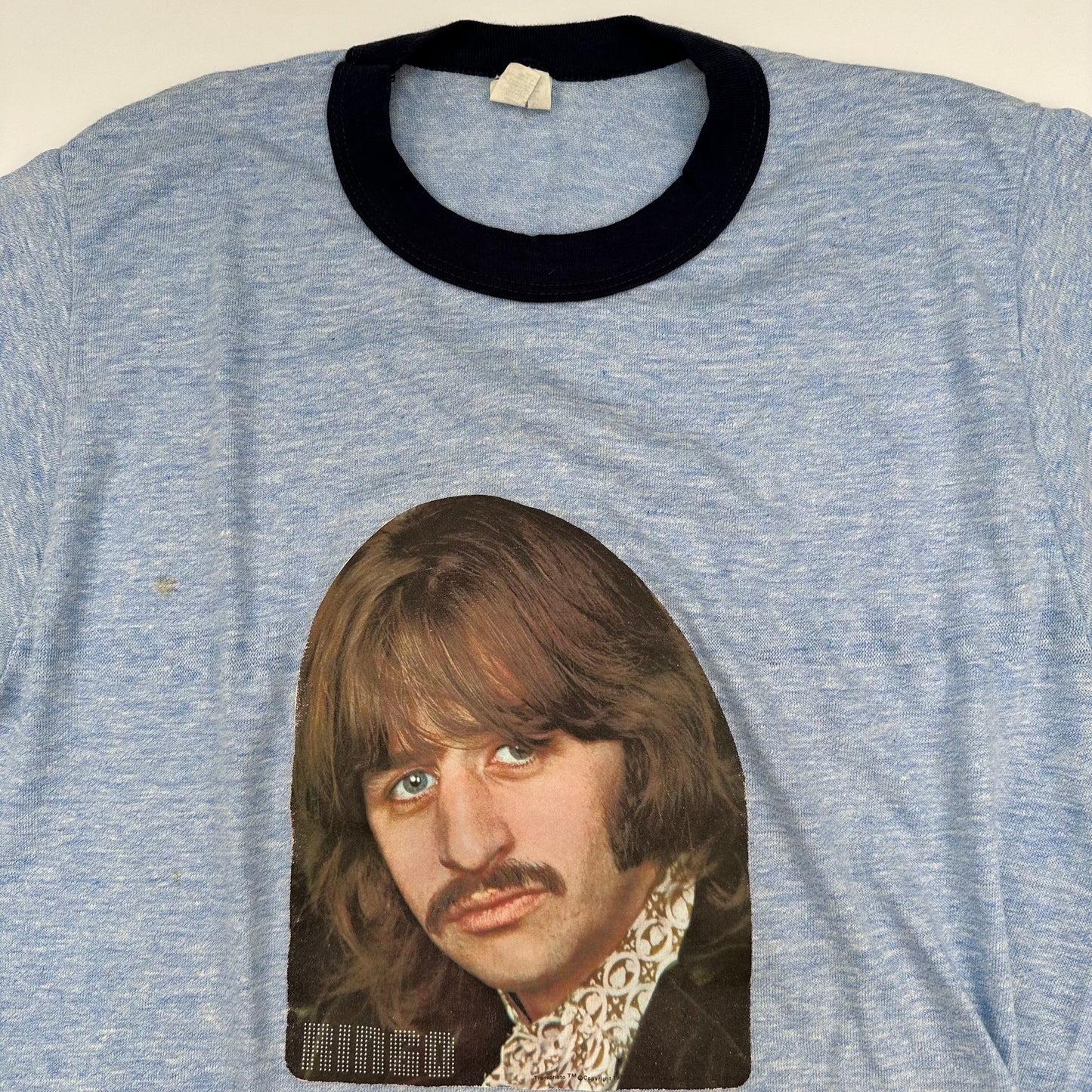 Vintage 70s Ringo Starr Ringer Shirt Large Iron On