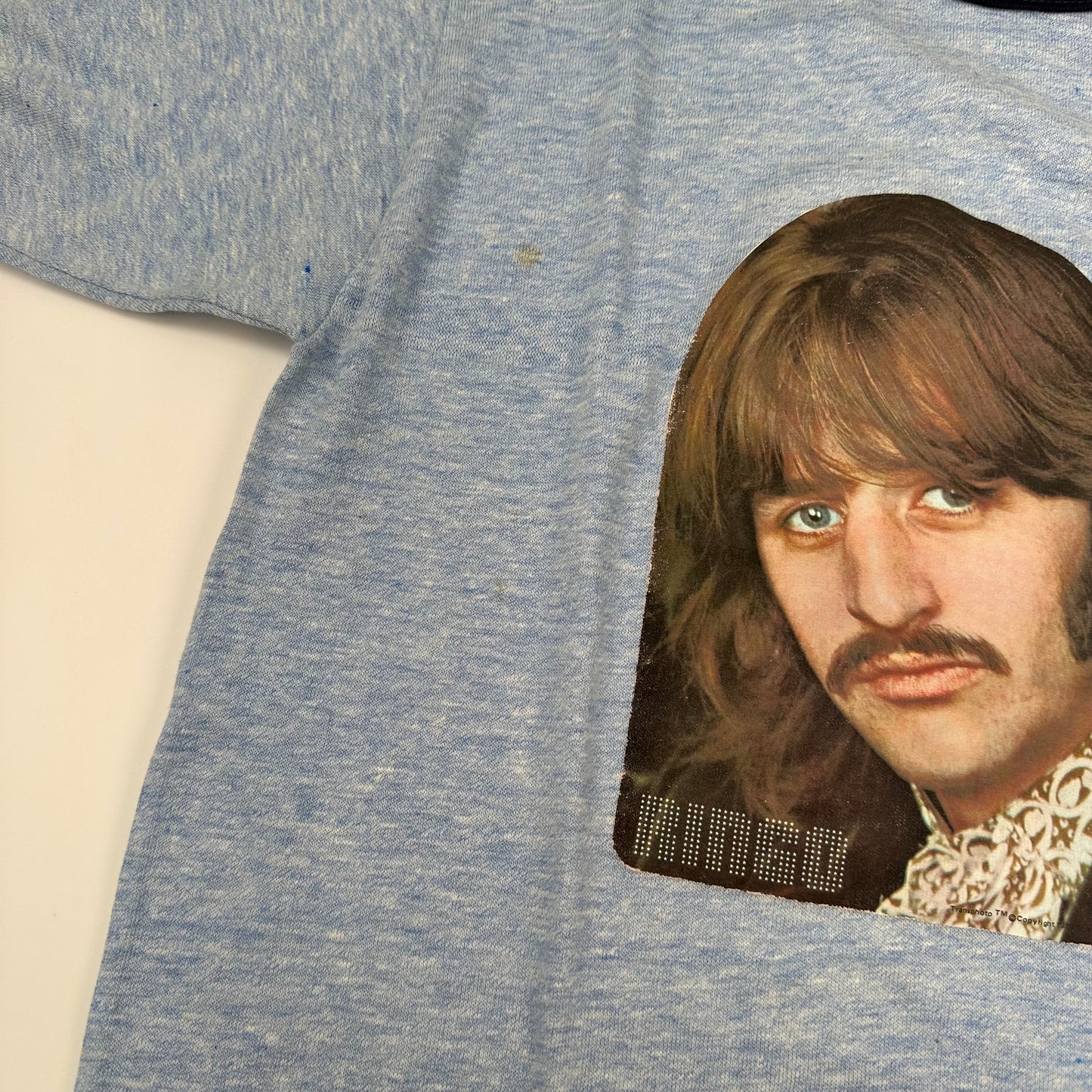 Vintage 70s Ringo Starr Ringer Shirt Large Iron On