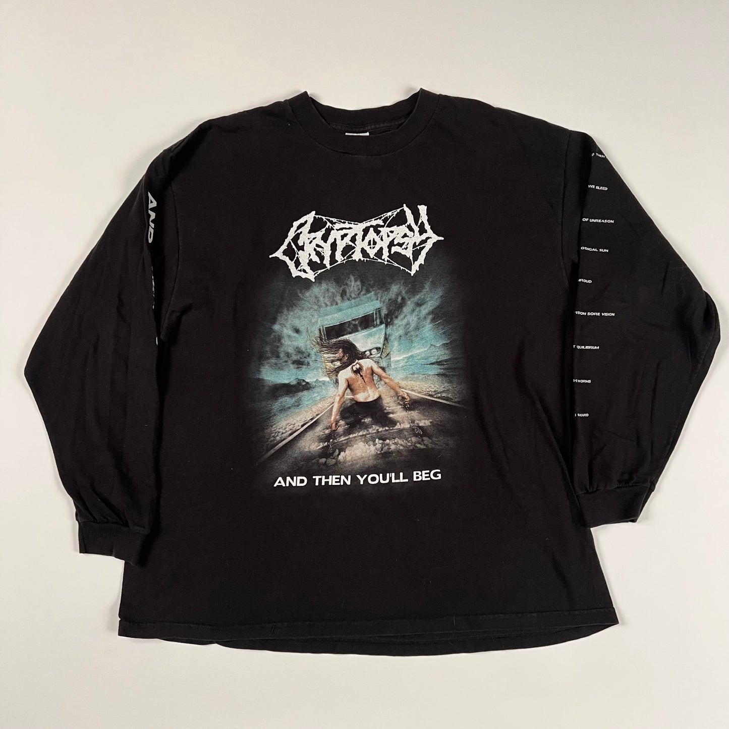 Vintage 2000 Cryptopsy Long Sleeve Shirt XL And Then You'll Beg