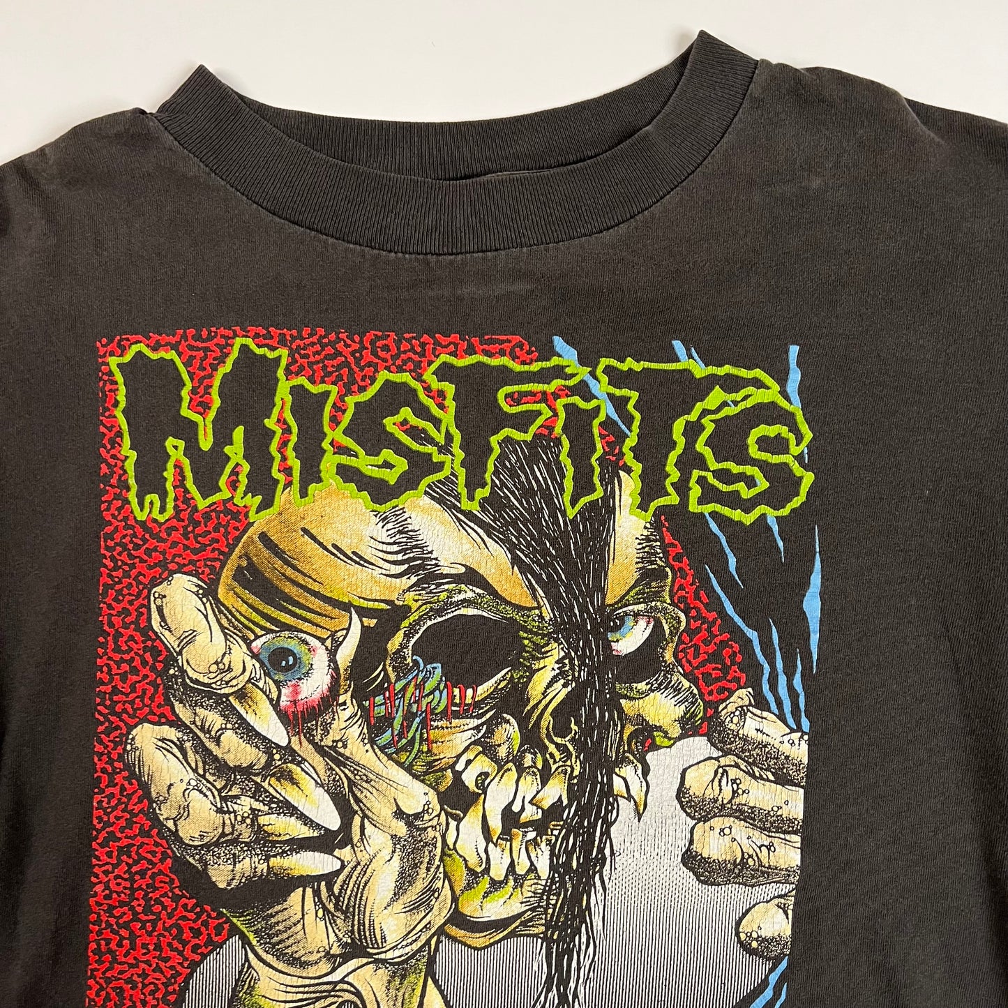 Vintage 90s Misfits Shirt Large 3/4 Sleeve Pushead