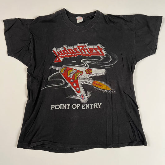 Vintage 1981 Judas Priest Shirt XL Point Of Entry