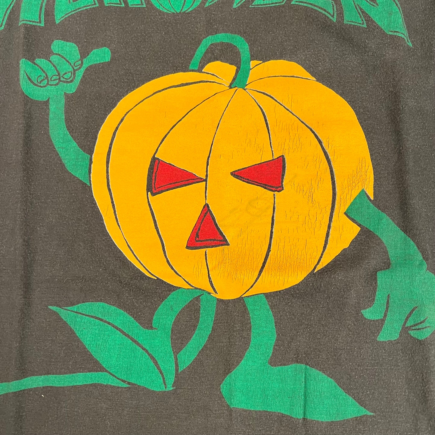 Vintage 80s Helloween Sleeveless Shirt Large Autographed Warning Big Ugly Pumpkin