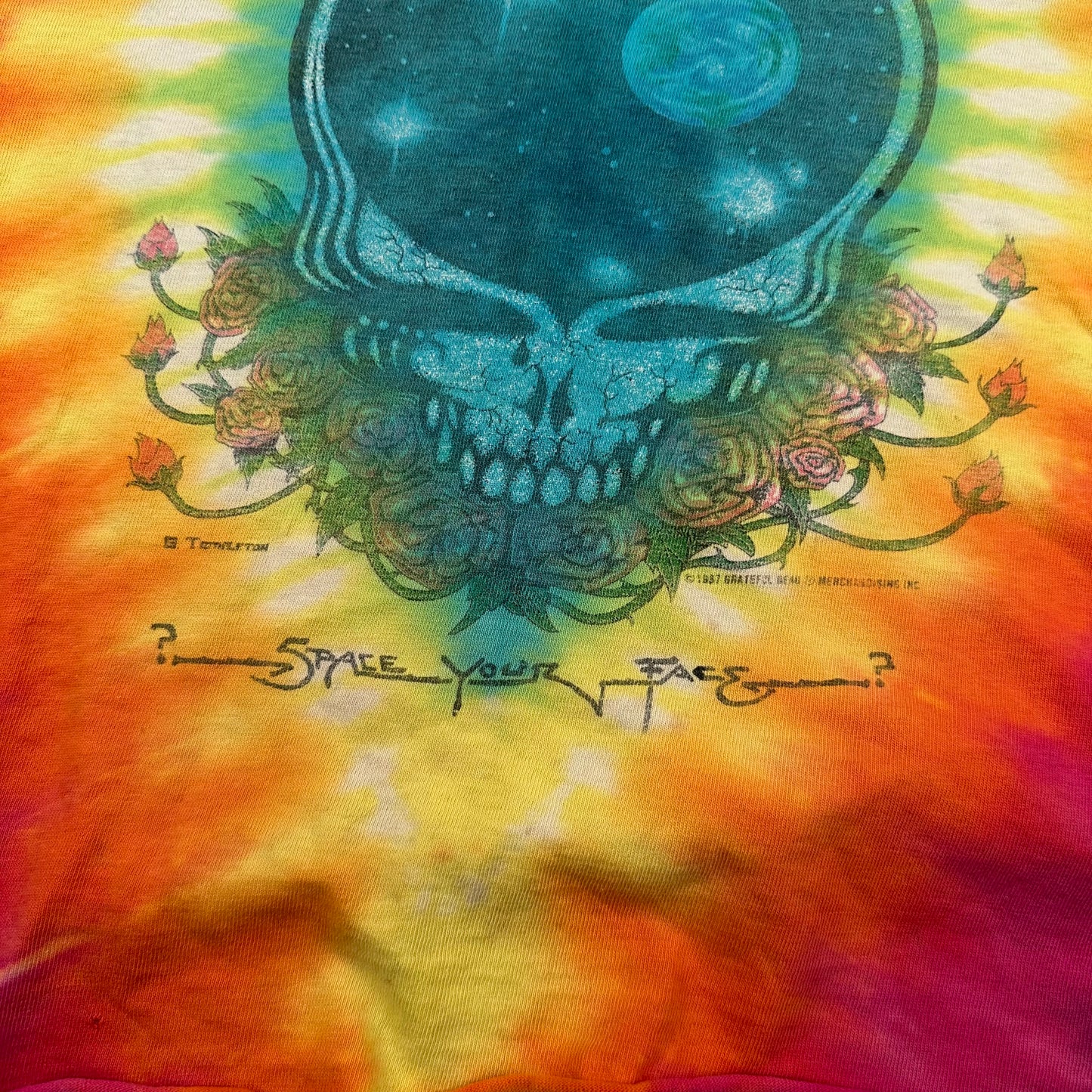 Vintage 1987 Grateful Dead Crop Top Shirt Large 25 Years