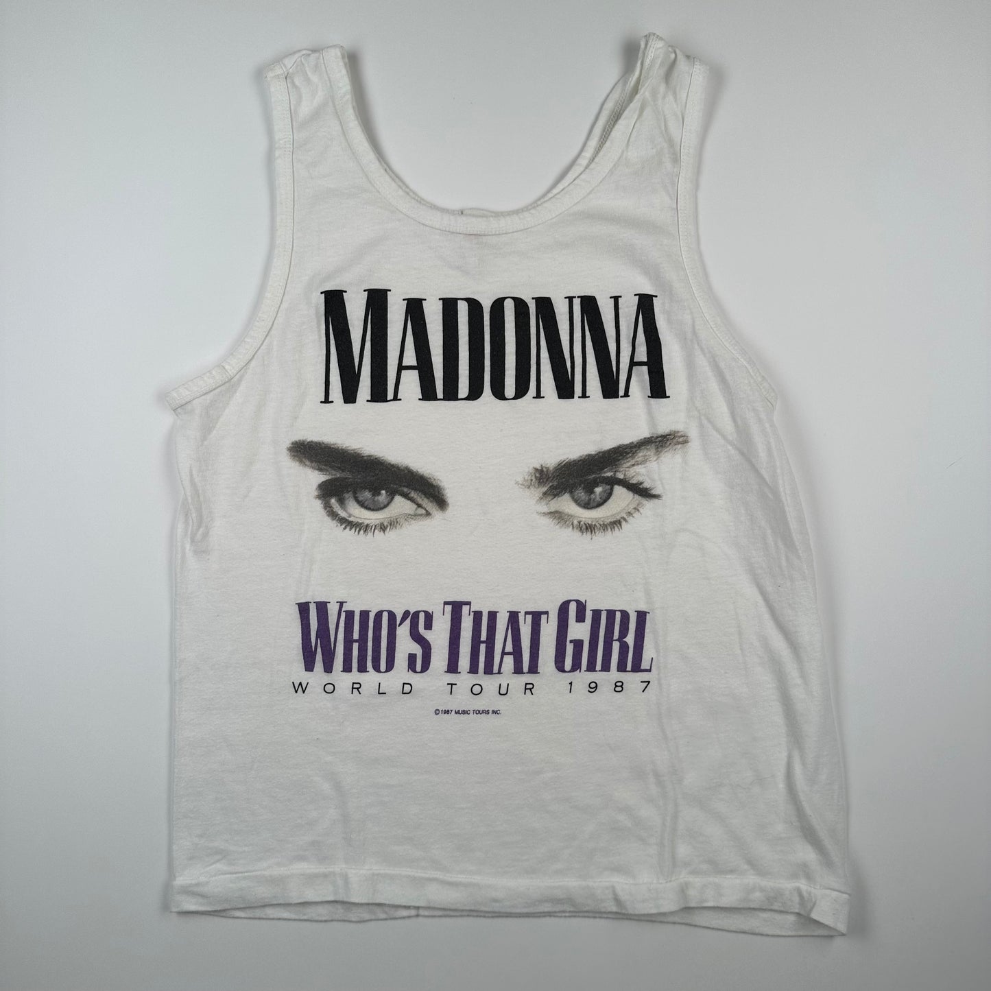 Vintage 1987 Madonna Tank Top Shirt Large Who's That Girl