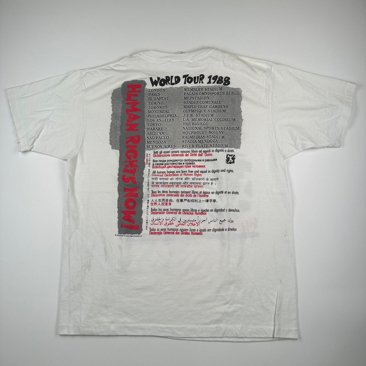 Vintage 1988 Human Rights Now! Shirt XL